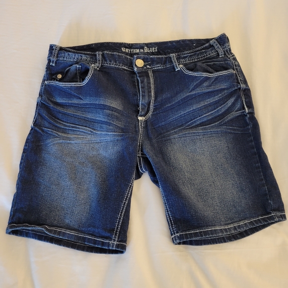 Rhythm in Blues Women's Stretch Blue Jean Shorts Denim Size 12 - Picture 1 of 9